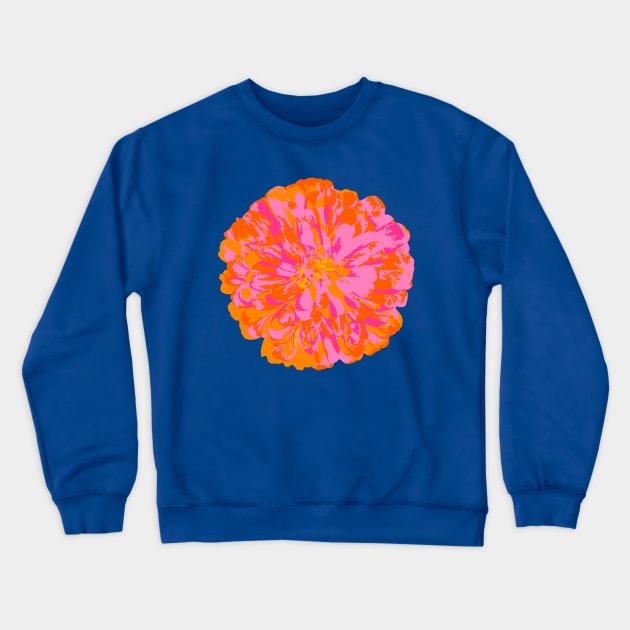 CHRYSANTHEMUMS Abstract Big Flower Summer Bright Floral - Fuchsia Pink Orange Yellow Violet Purple - UnBlink Studio by Jackie Tahara Crewneck Sweatshirt by UnBlink Studio by Jackie Tahara